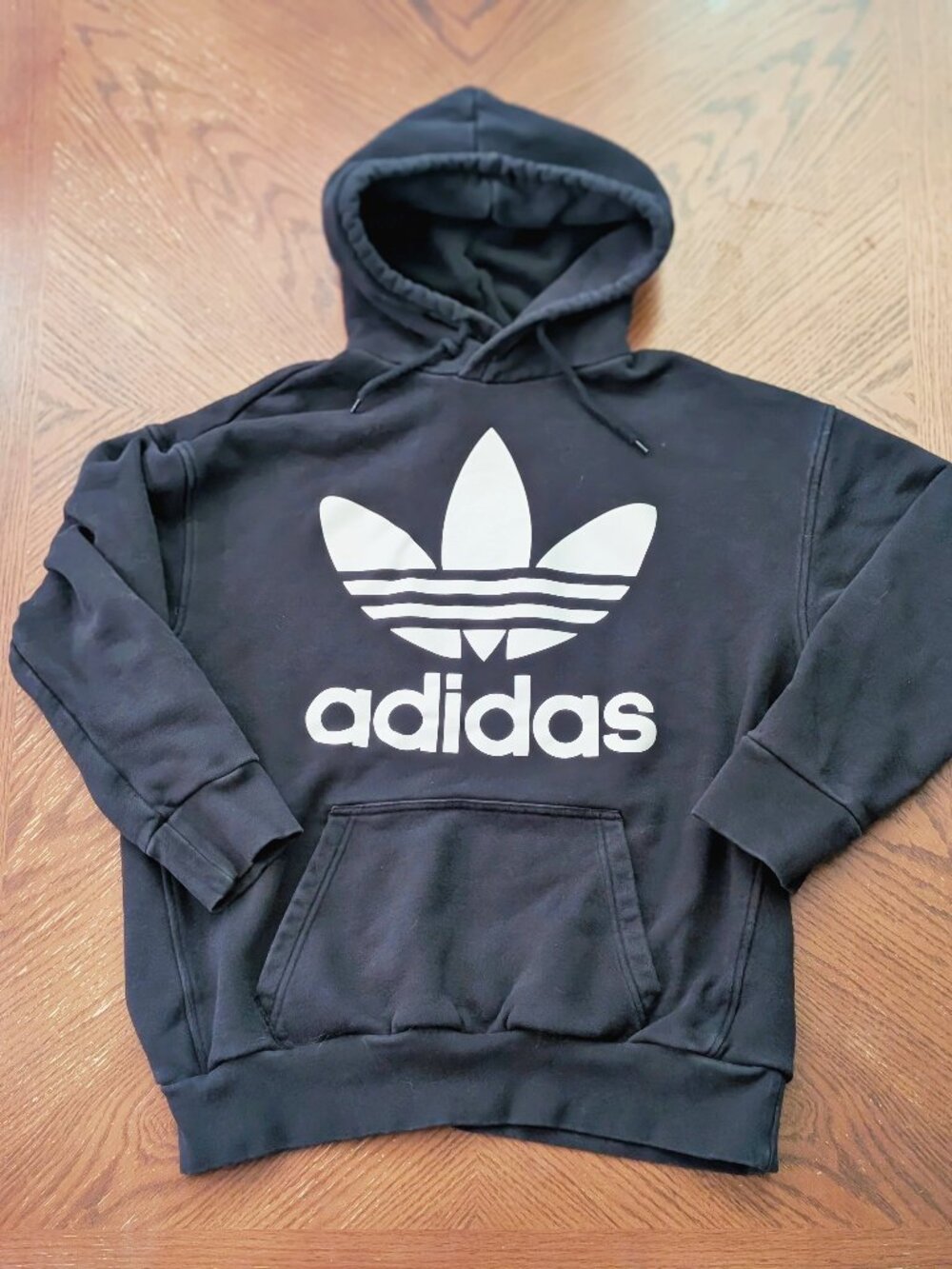 Adidas Pakistan Logo Fleece Womens Hoodie Black Gym Hooded Adjustable Sports M